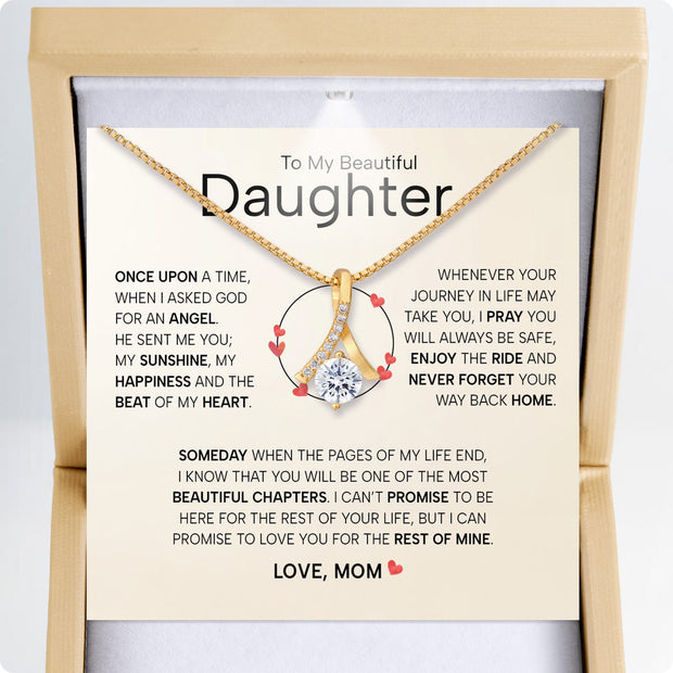 To My Daughter Necklace From Mom With Heartfelt Message - Unique Jewelry For Daughter - My Sunshine