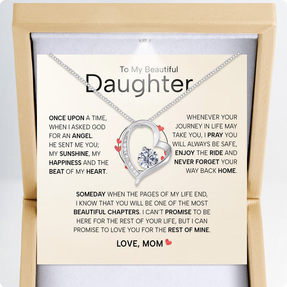 To My Daughter Necklace From Mom With Heartfelt Message - Unique Jewelry For Daughter - My Sunshine