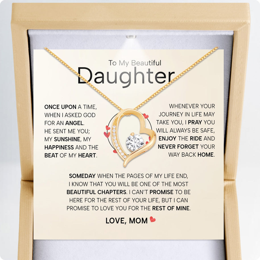 To My Daughter Necklace From Mom With Heartfelt Message - Unique Jewelry For Daughter - My Sunshine