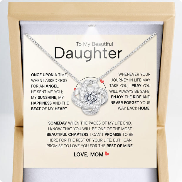 To My Daughter Necklace From Mom With Heartfelt Message - Unique Jewelry For Daughter - My Sunshine