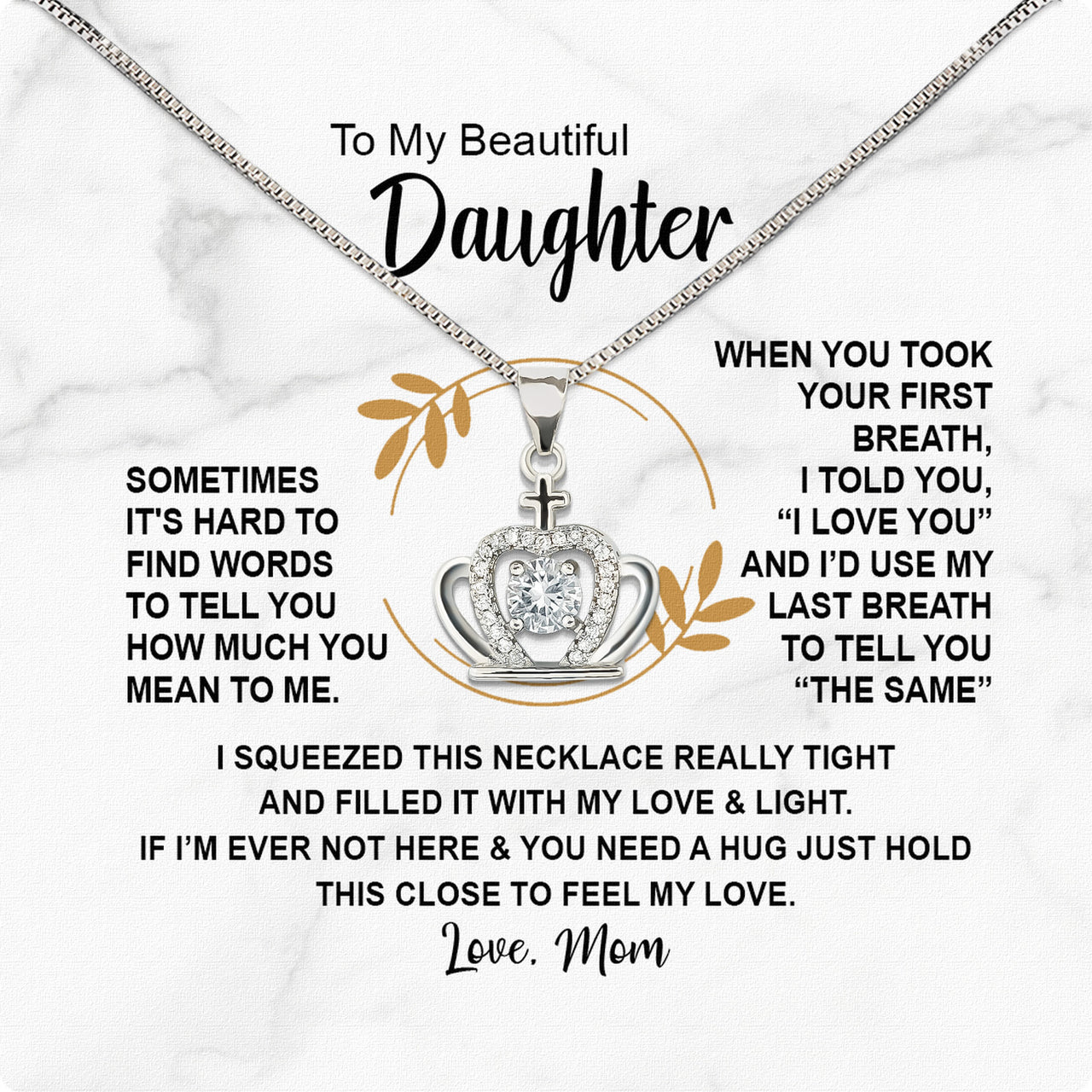 Daughter from Mom Necklace: A Lighted Reminder of Your Unbreakable Love