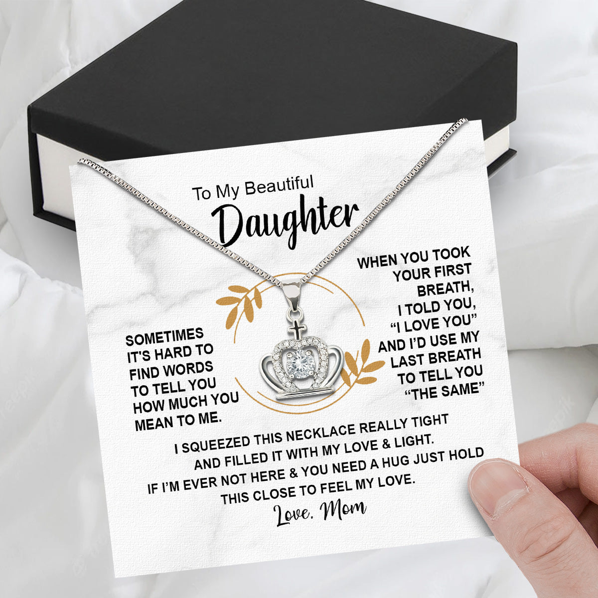 Daughter from Mom Necklace: A Lighted Reminder of Your Unbreakable Love