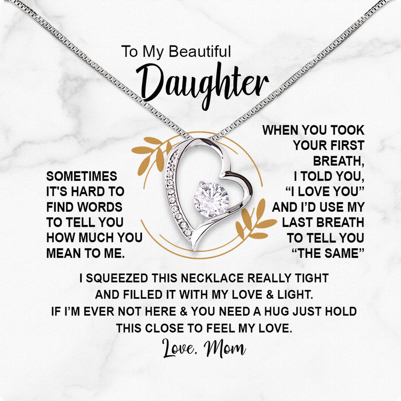 Daughter from Mom Necklace: A Lighted Reminder of Your Unbreakable Love