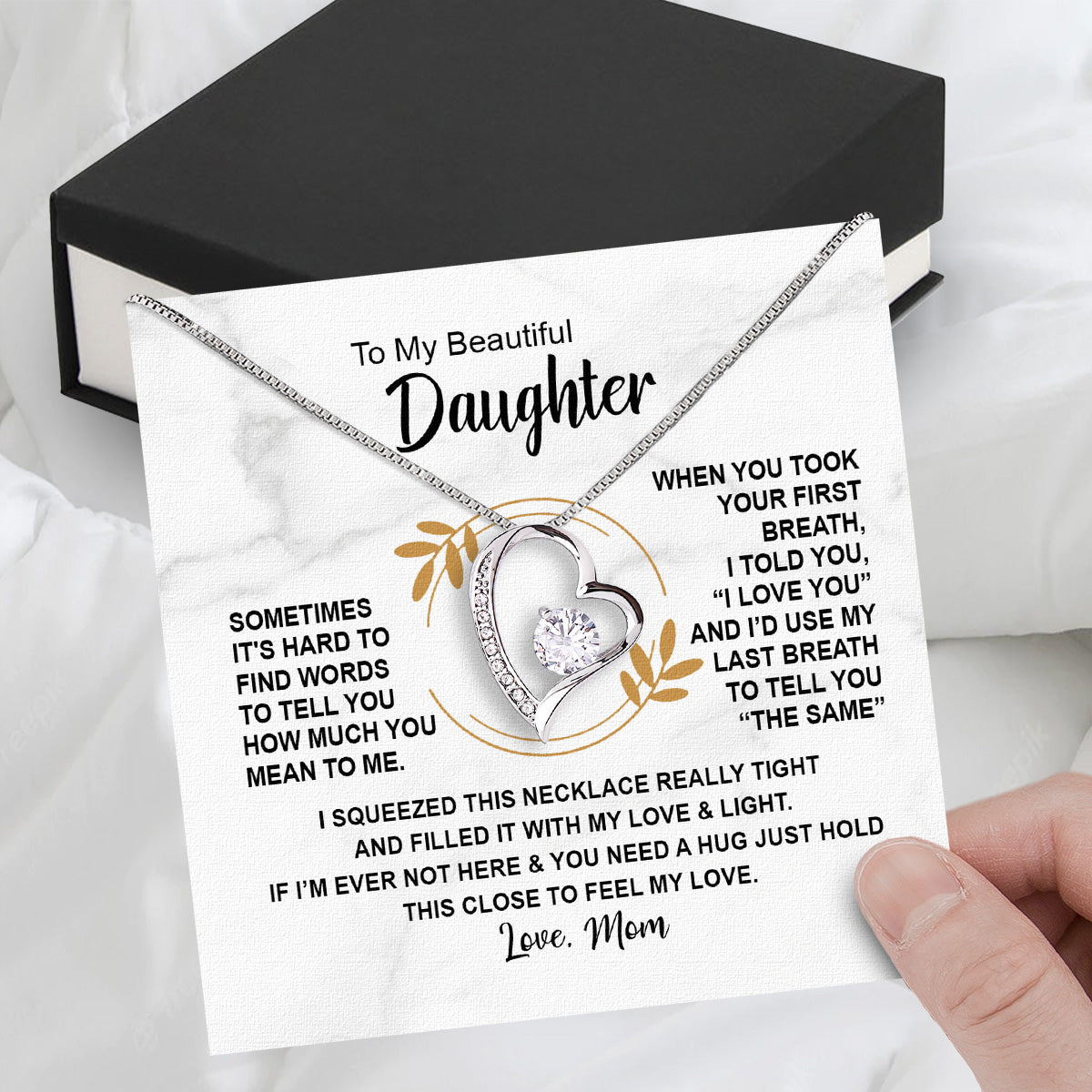 Daughter from Mom Necklace: A Lighted Reminder of Your Unbreakable Love