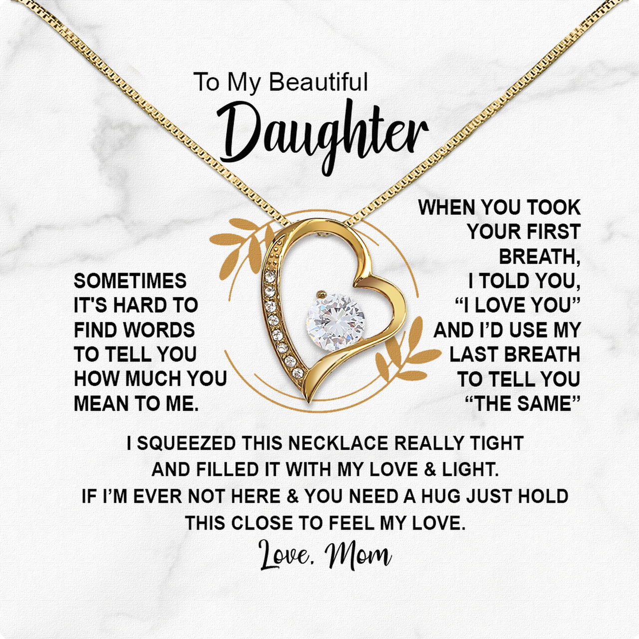 Daughter from Mom Necklace: A Lighted Reminder of Your Unbreakable Love