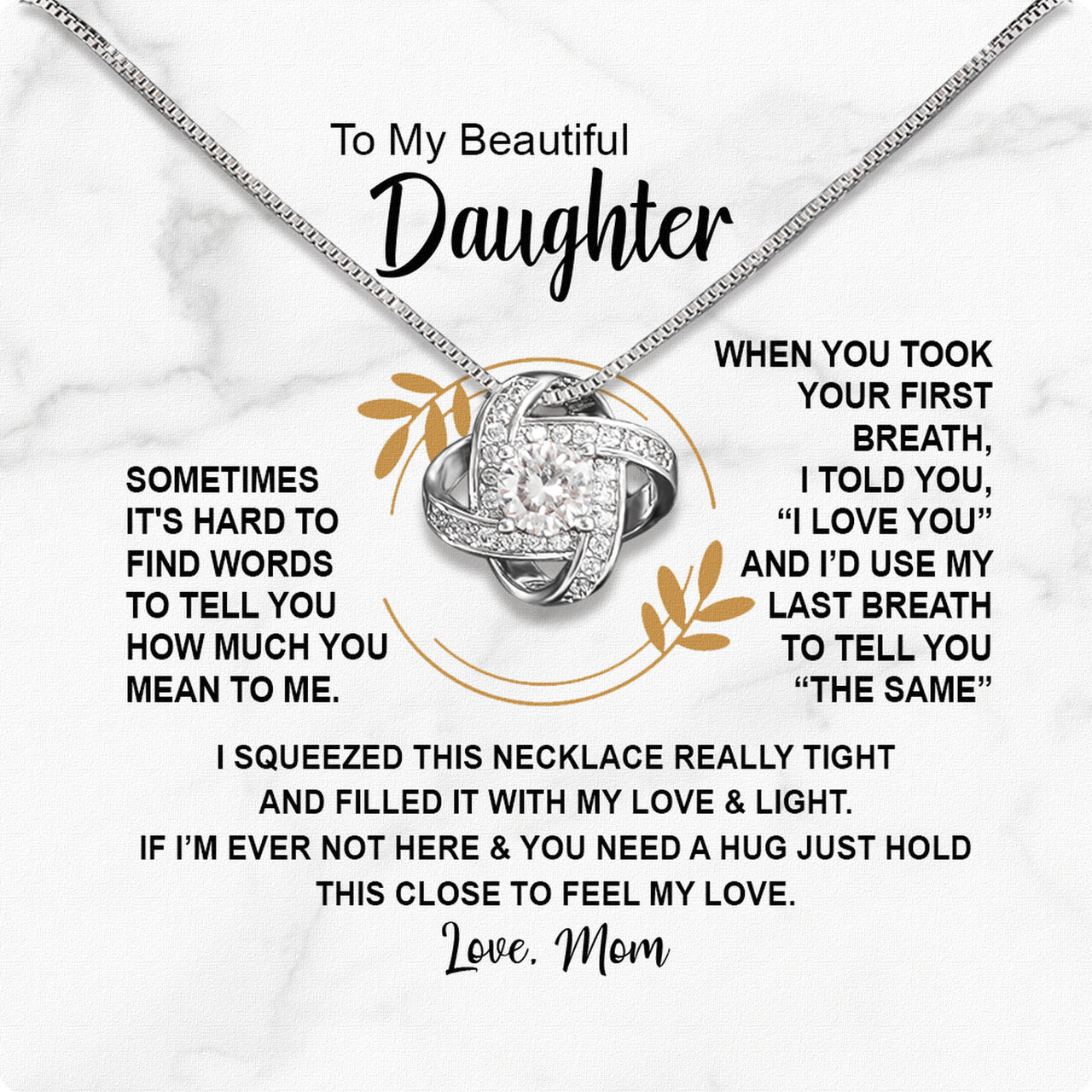 Daughter from Mom Necklace: A Lighted Reminder of Your Unbreakable Love