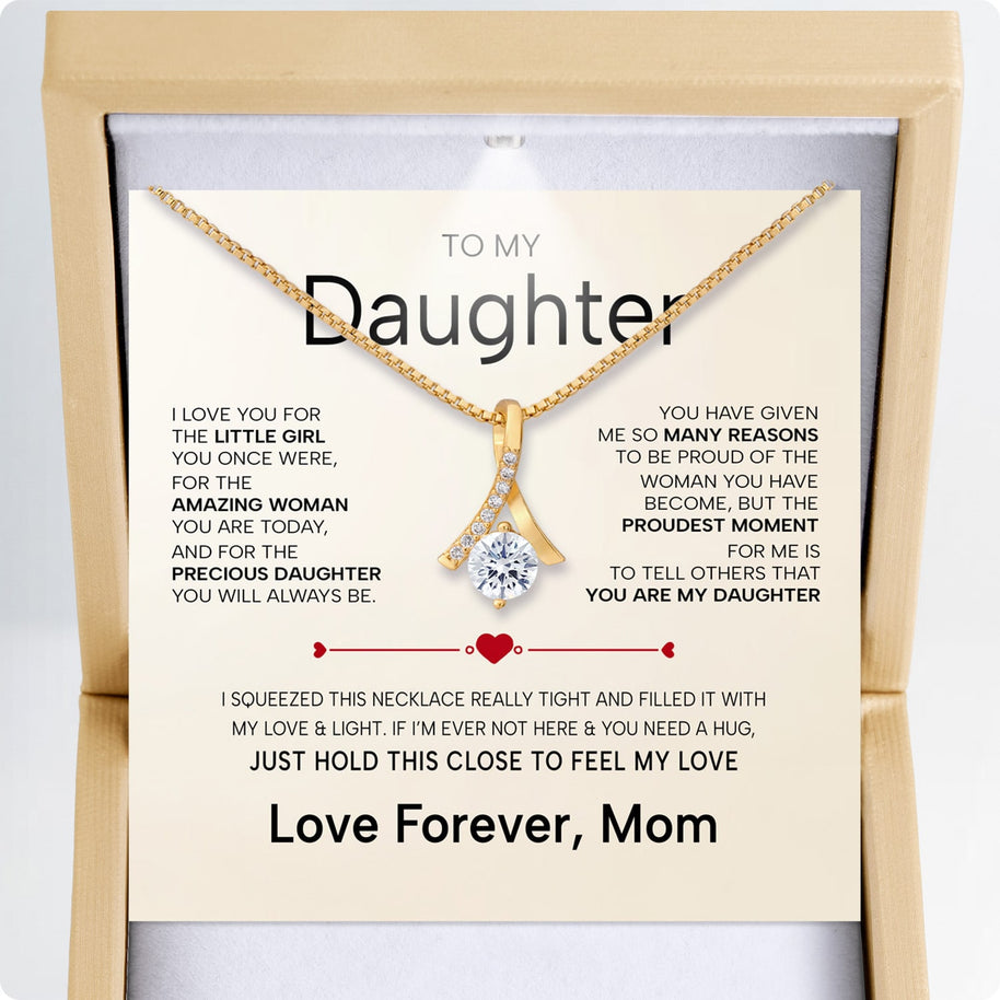 To My Daughter Necklace From Mom With Heartfelt Message - Unique Jewelry For Daughter - You Are My Daughter