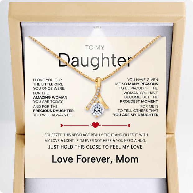 To My Daughter Necklace From Mom With Heartfelt Message - Unique Jewelry For Daughter - You Are My Daughter