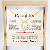 To My Daughter Necklace From Mom With Heartfelt Message - Unique Jewelry For Daughter - You Are My Daughter