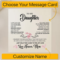 To My Daughter Necklace From Mom With Message Card - Hold This Tight to Feel My Love