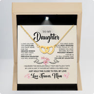 To My Daughter Necklace From Mom With Message Card - Hold This Tight to Feel My Love