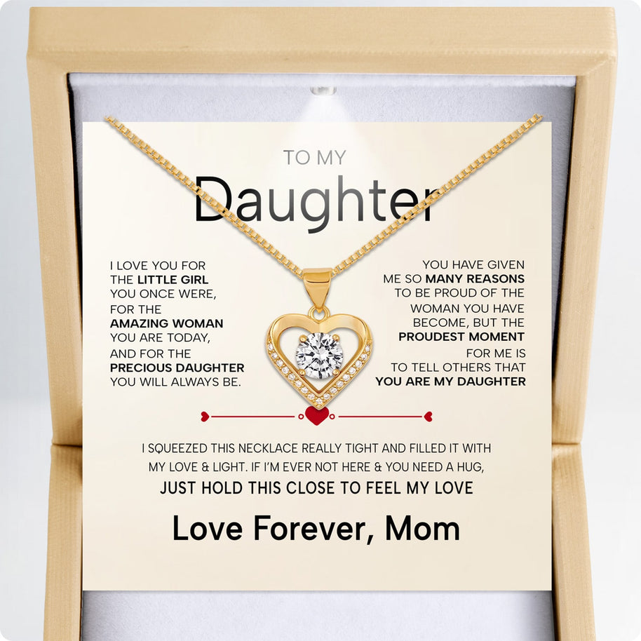 To My Daughter Heart Necklace From Mom With Heartfelt Message - Unique Jewelry For Daughter - You Are My Daughter