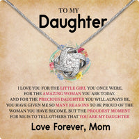 Thumbnail for To My Daughter Necklace From Mom With Heartfelt Message Card, Jewelry For Daughter, Daughter Gift From Mom On Birthday, Wedding, Christmas, Graduation