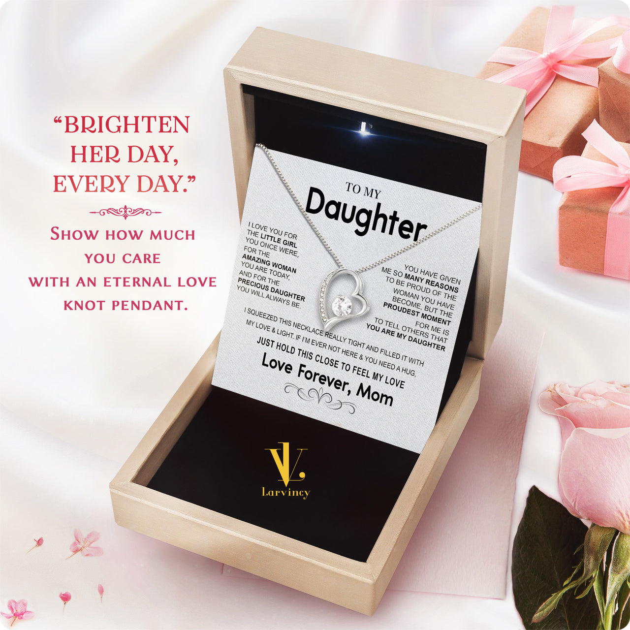 Daughter from Mom Necklace: A Lighted Reminder of Your Unbreakable Love