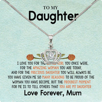 Thumbnail for To My Daughter Necklace From Mom With Heartfelt Message Card, Jewelry For Daughter, Daughter Gift From Mom On Birthday, Wedding, Christmas, Graduation