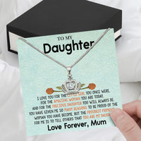 Thumbnail for To My Daughter Necklace From Mom With Heartfelt Message Card, Jewelry For Daughter, Daughter Gift From Mom On Birthday, Wedding, Christmas, Graduation