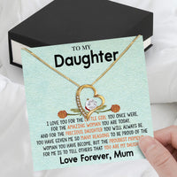 Thumbnail for To My Daughter Necklace From Mom With Heartfelt Message Card, Jewelry For Daughter, Daughter Gift From Mom On Birthday, Wedding, Christmas, Graduation