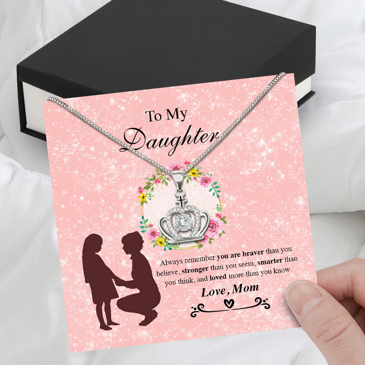 Daughter from Mom Necklace: A Lighted Reminder of Your Unbreakable Love