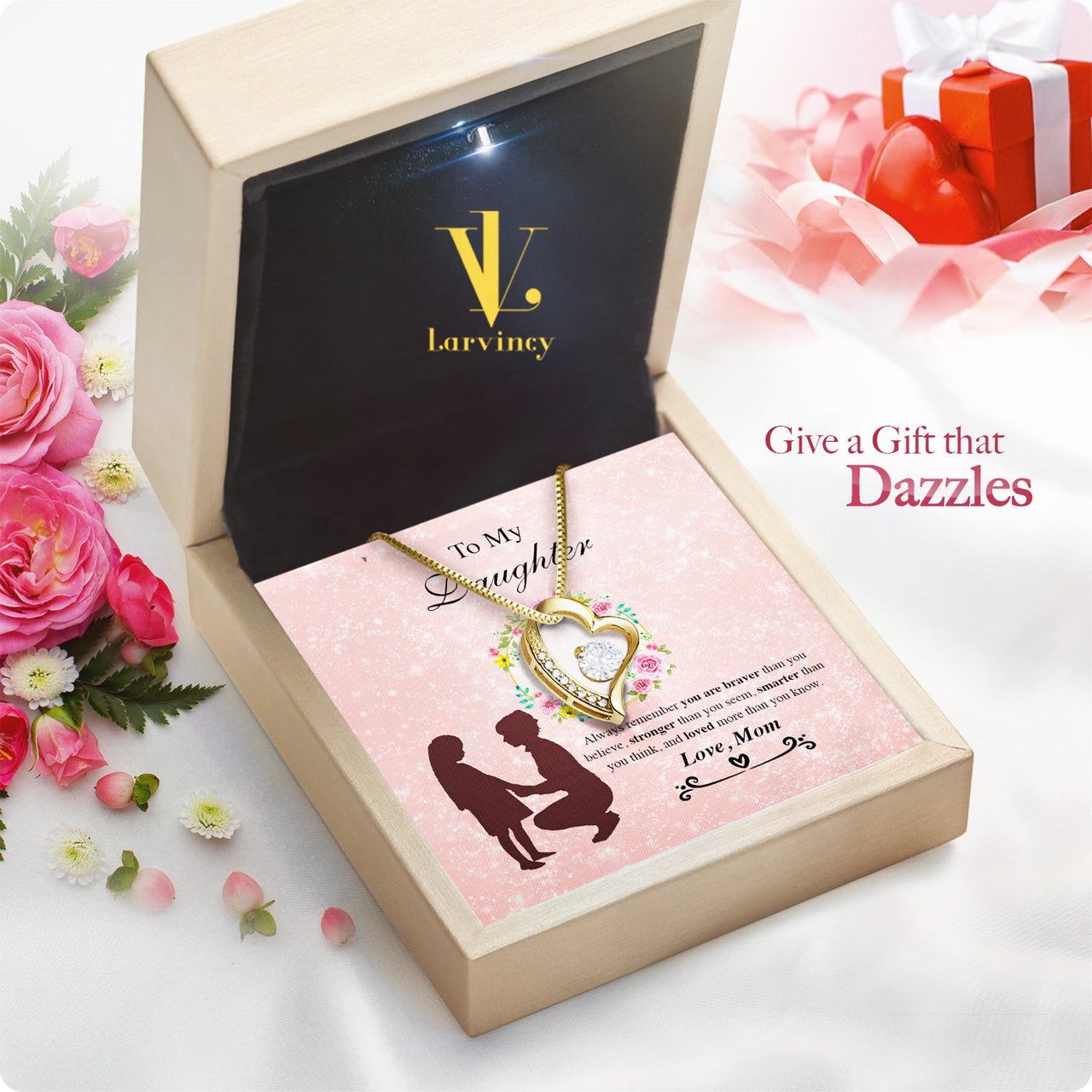 Daughter from Mom Necklace: A Lighted Reminder of Your Unbreakable Love