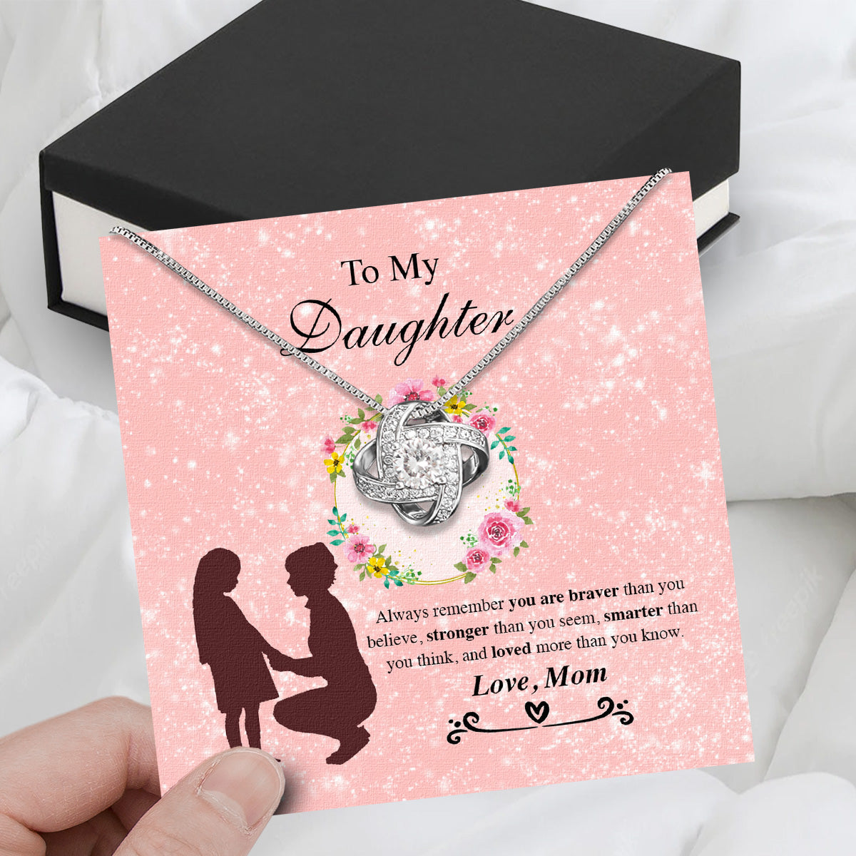 Daughter from Mom Necklace: A Lighted Reminder of Your Unbreakable Love