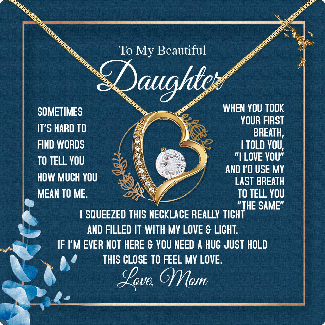 Daughter from Mom Necklace: A Lighted Reminder of Your Unbreakable Love