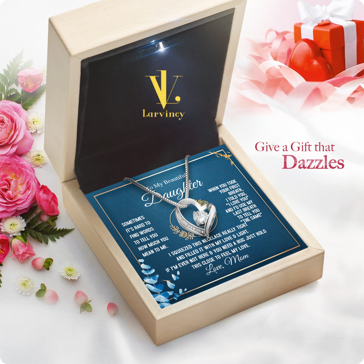 Daughter from Mom Necklace: A Lighted Reminder of Your Unbreakable Love