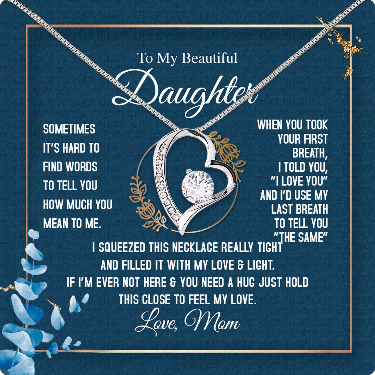 Daughter from Mom Necklace: A Lighted Reminder of Your Unbreakable Love