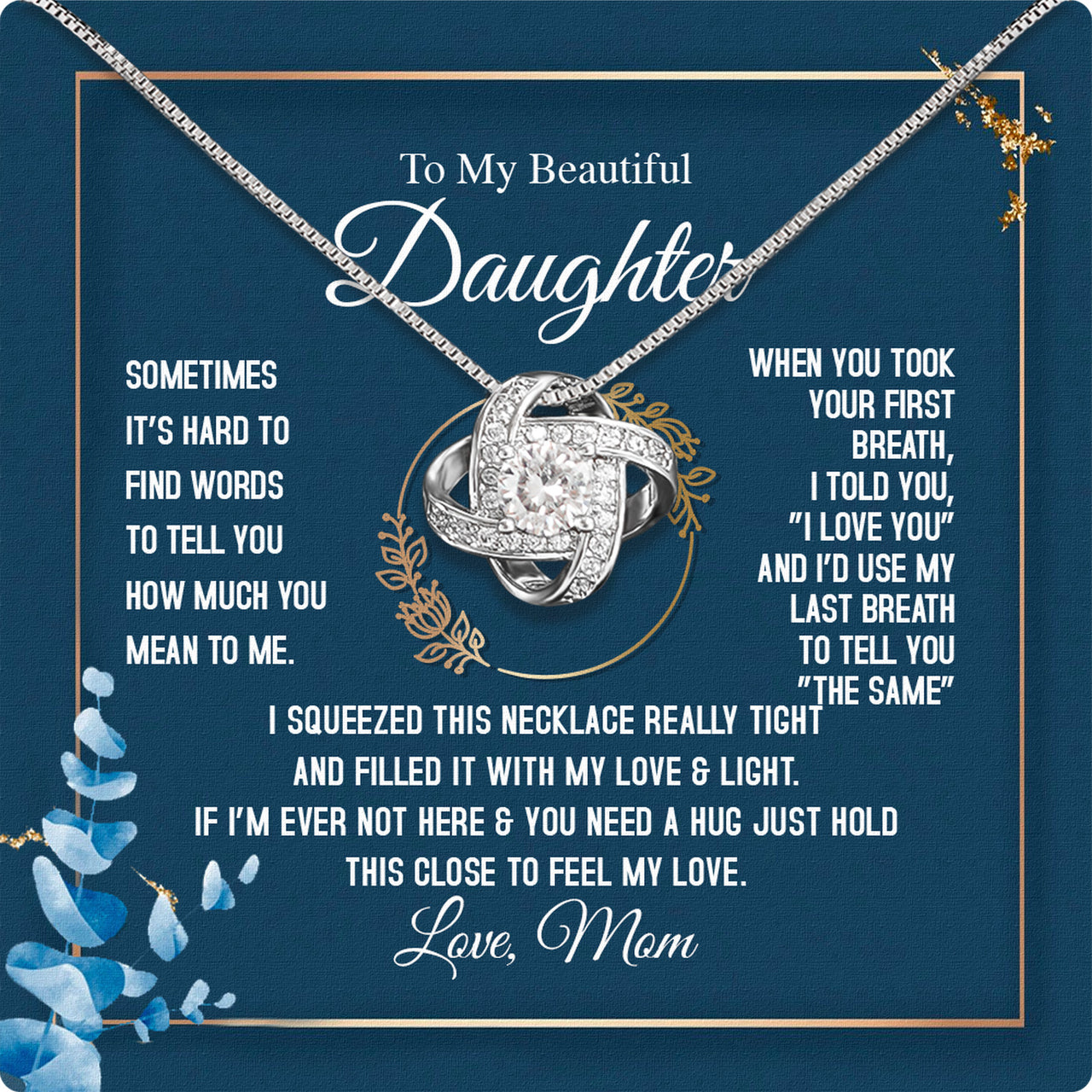 Daughter from Mom Necklace: A Lighted Reminder of Your Unbreakable Love