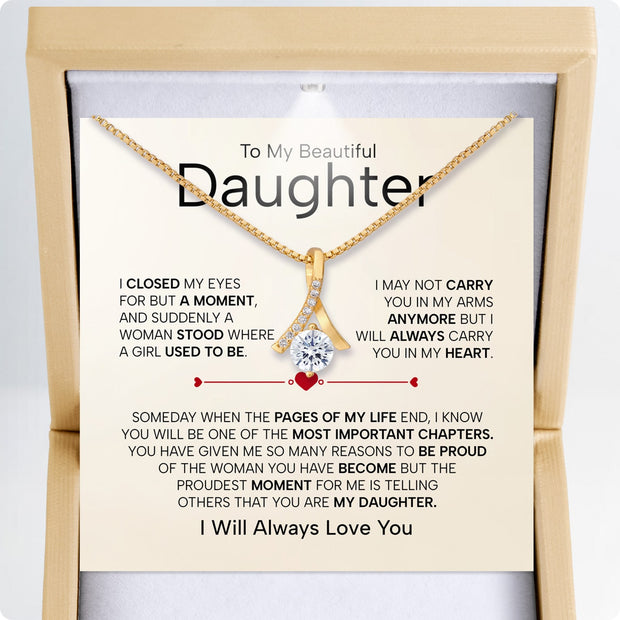To My Daughter Necklace From Mom With Heartfelt Message - Unique Jewelry For Daughter - Important Chapters