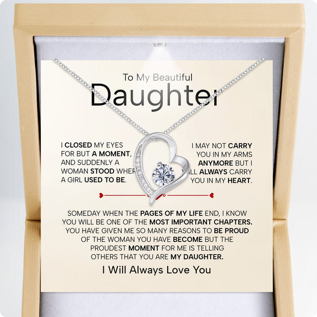 To My Daughter Necklace From Mom With Heartfelt Message - Unique Jewelry For Daughter - Important Chapters