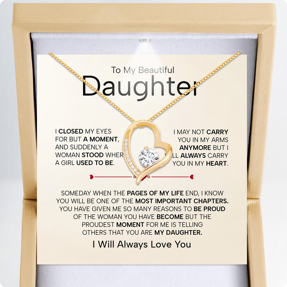 To My Daughter Necklace From Mom With Heartfelt Message - Unique Jewelry For Daughter - Important Chapters