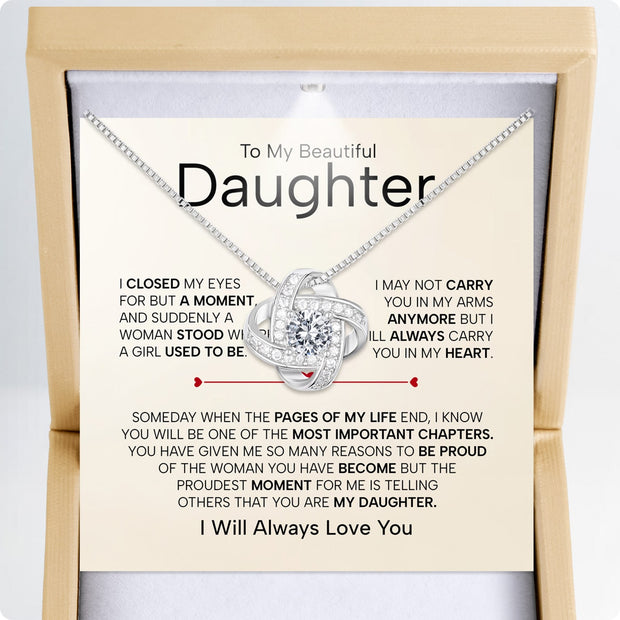 To My Daughter Necklace From Mom With Heartfelt Message - Unique Jewelry For Daughter - Important Chapters