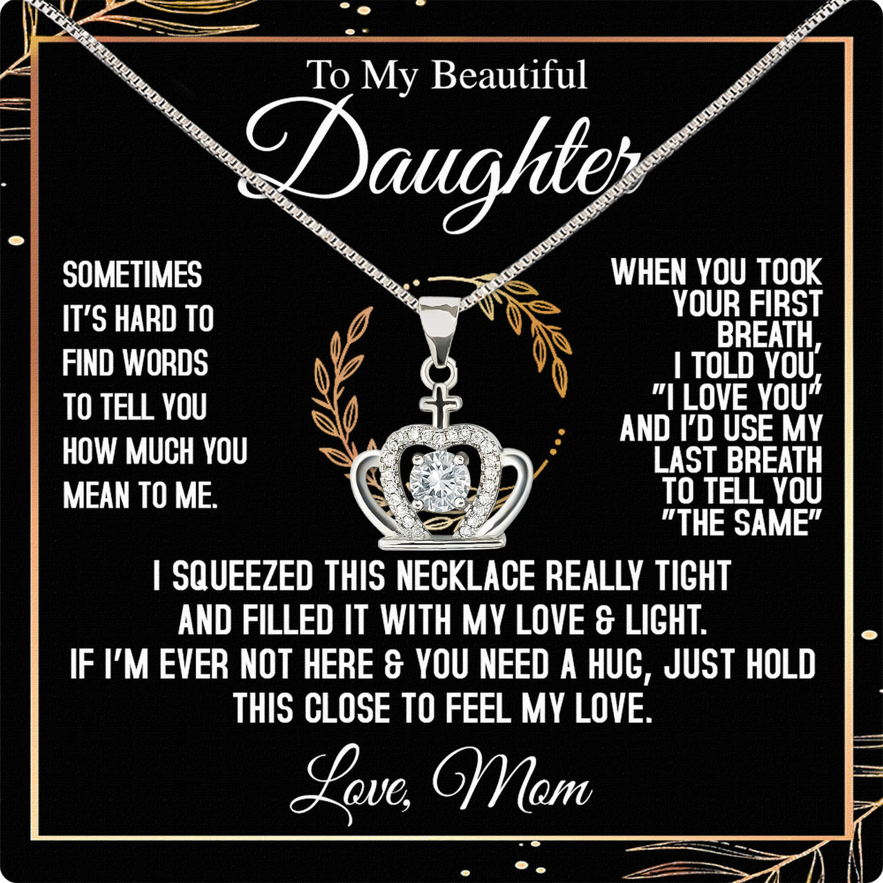 Daughter from Mom Necklace: A Lighted Reminder of Your Unbreakable Love