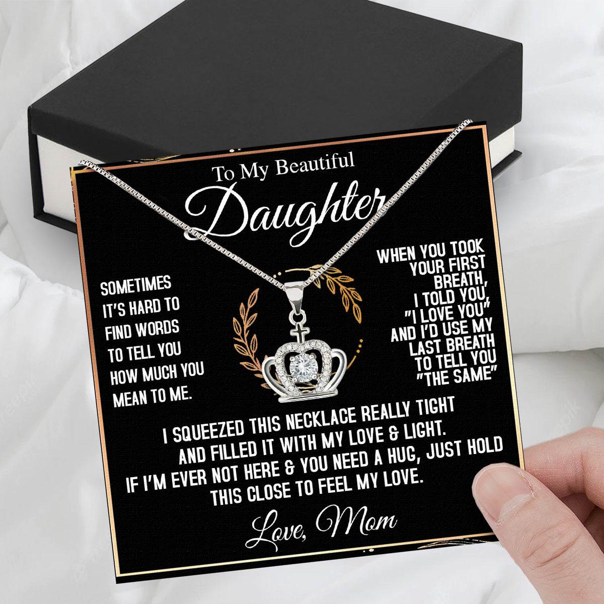 Daughter from Mom Necklace: A Lighted Reminder of Your Unbreakable Love