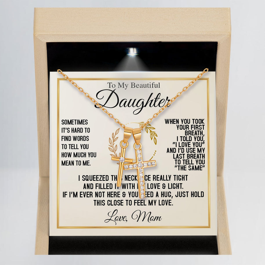 To My Daughter Necklace From Mom With Message Card - I Love You Forever & Always