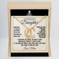 To My Daughter Necklace From Mom With Message Card - I Love You Forever & Always