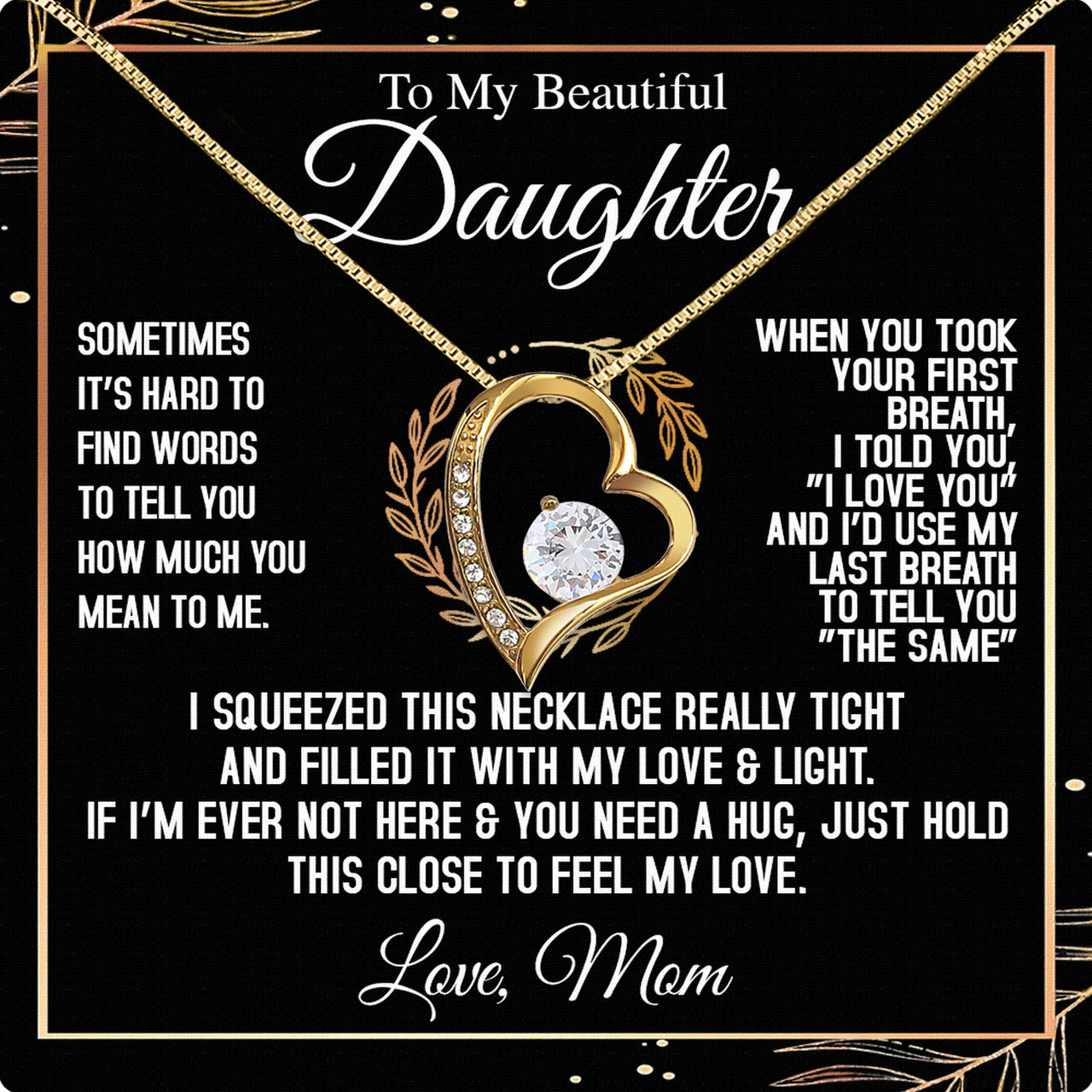 Daughter from Mom Necklace: A Lighted Reminder of Your Unbreakable Love