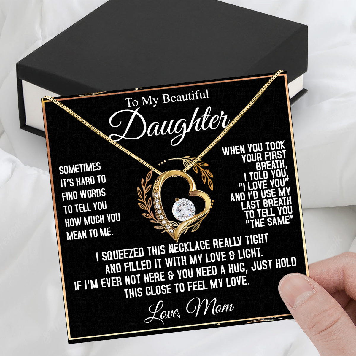 Daughter from Mom Necklace: A Lighted Reminder of Your Unbreakable Love