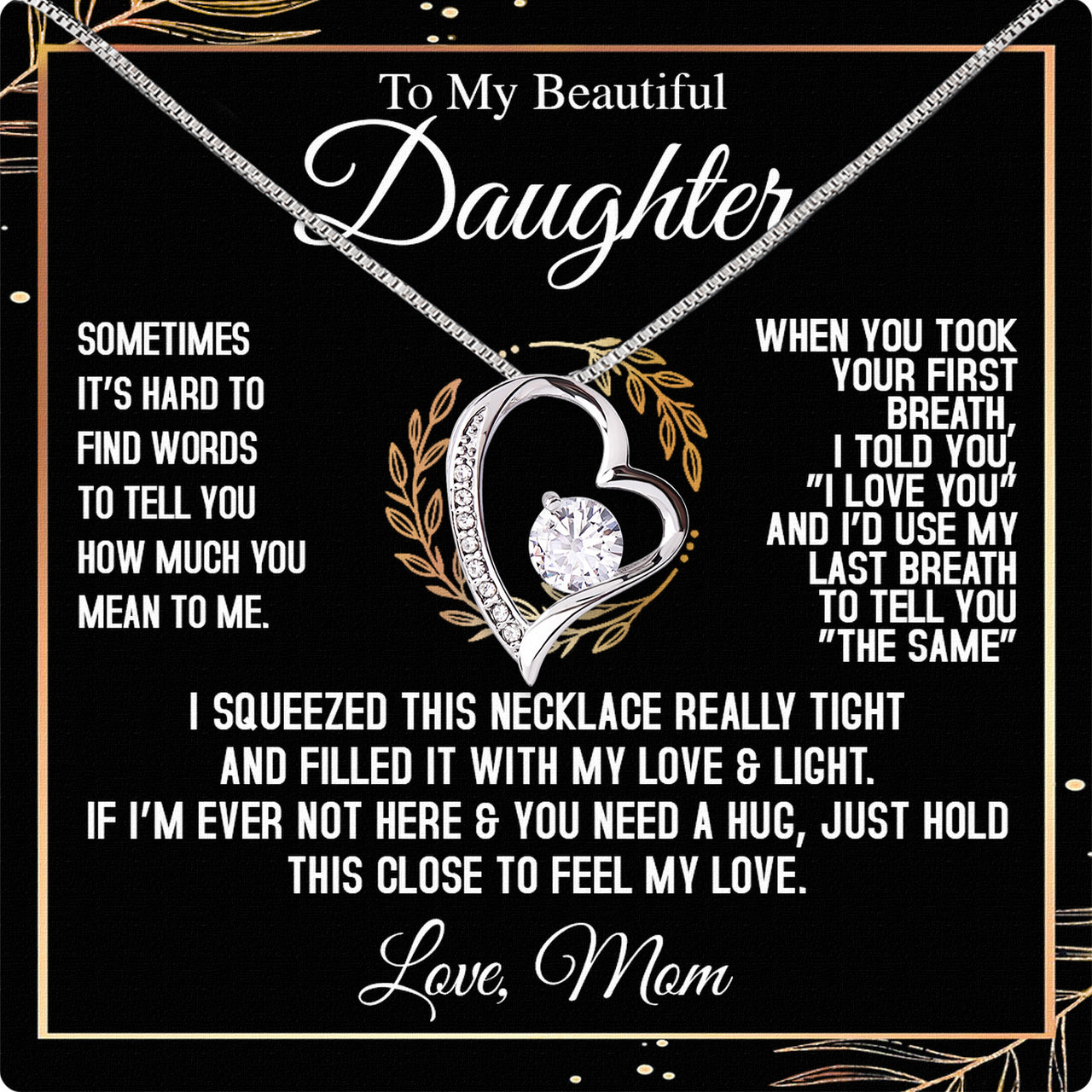 Daughter from Mom Necklace: A Lighted Reminder of Your Unbreakable Love