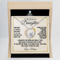 To My Daughter Necklace From Mom With Message Card - I Love You Forever & Always
