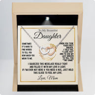 To My Daughter Necklace From Mom With Message Card - I Love You Forever & Always