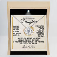 To My Daughter Necklace From Mom With Message Card - I Love You Forever & Always