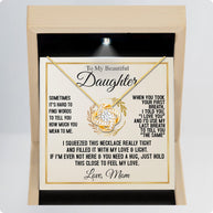 To My Daughter Necklace From Mom With Message Card - I Love You Forever & Always
