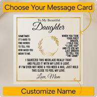 To My Daughter Necklace From Mom With Message Card - I Love You Forever & Always