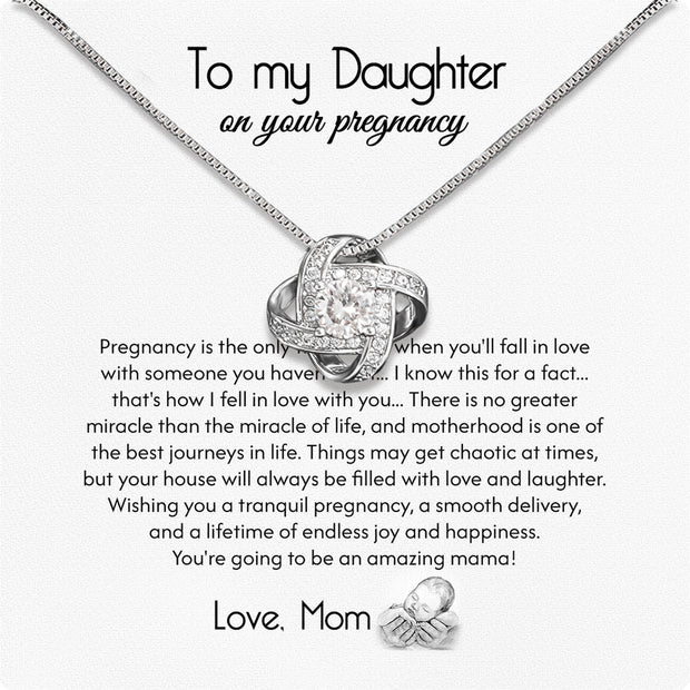 To My Daughter Necklace From Mom With Heartfelt Message Card, Jewelry For Daughter, Daughter Gift From Mom On Birthday, Wedding, Christmas, Graduation