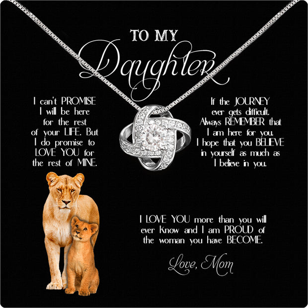 To My Daughter Necklace From Mom With Heartfelt Message Card, Jewelry For Daughter, Daughter Gift From Mom On Birthday, Wedding, Christmas, Graduation