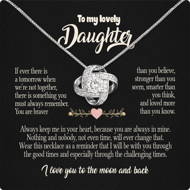 To My Daughter Necklace From Mom With Heartfelt Message Card, Jewelry For Daughter, Daughter Gift From Mom On Birthday, Wedding, Christmas, Graduation