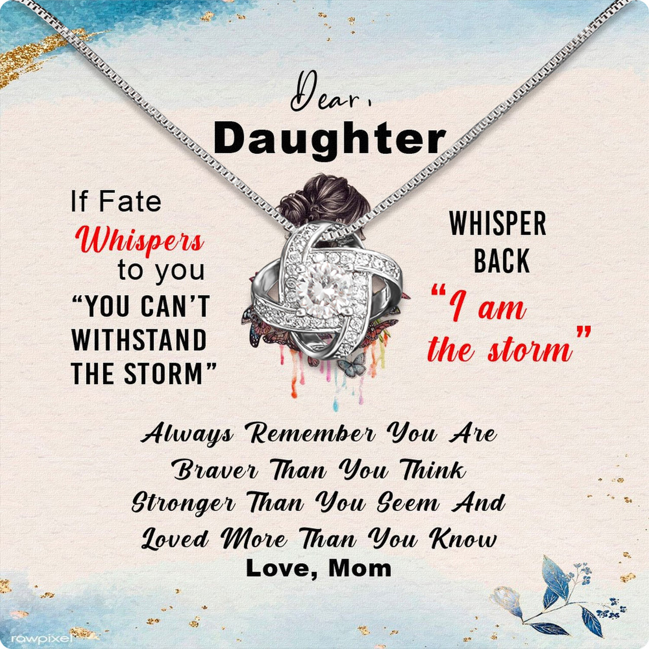 To My Daughter Necklace From Mom With Heartfelt Message Card, Jewelry For Daughter, Daughter Gift From Mom On Birthday, Wedding, Christmas, Graduation