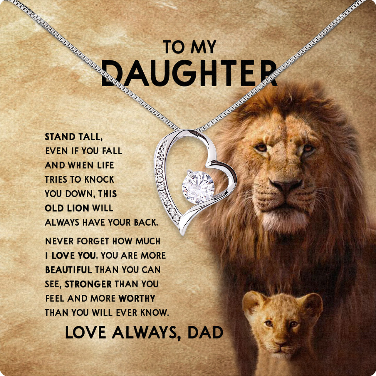 Daughter Necklace from Dad: A Piece of Your Heart for Her