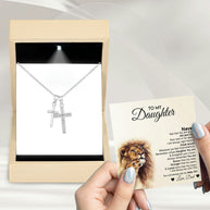 To My Daughter Necklace From Dad With Message Card - Straighten Your Crown